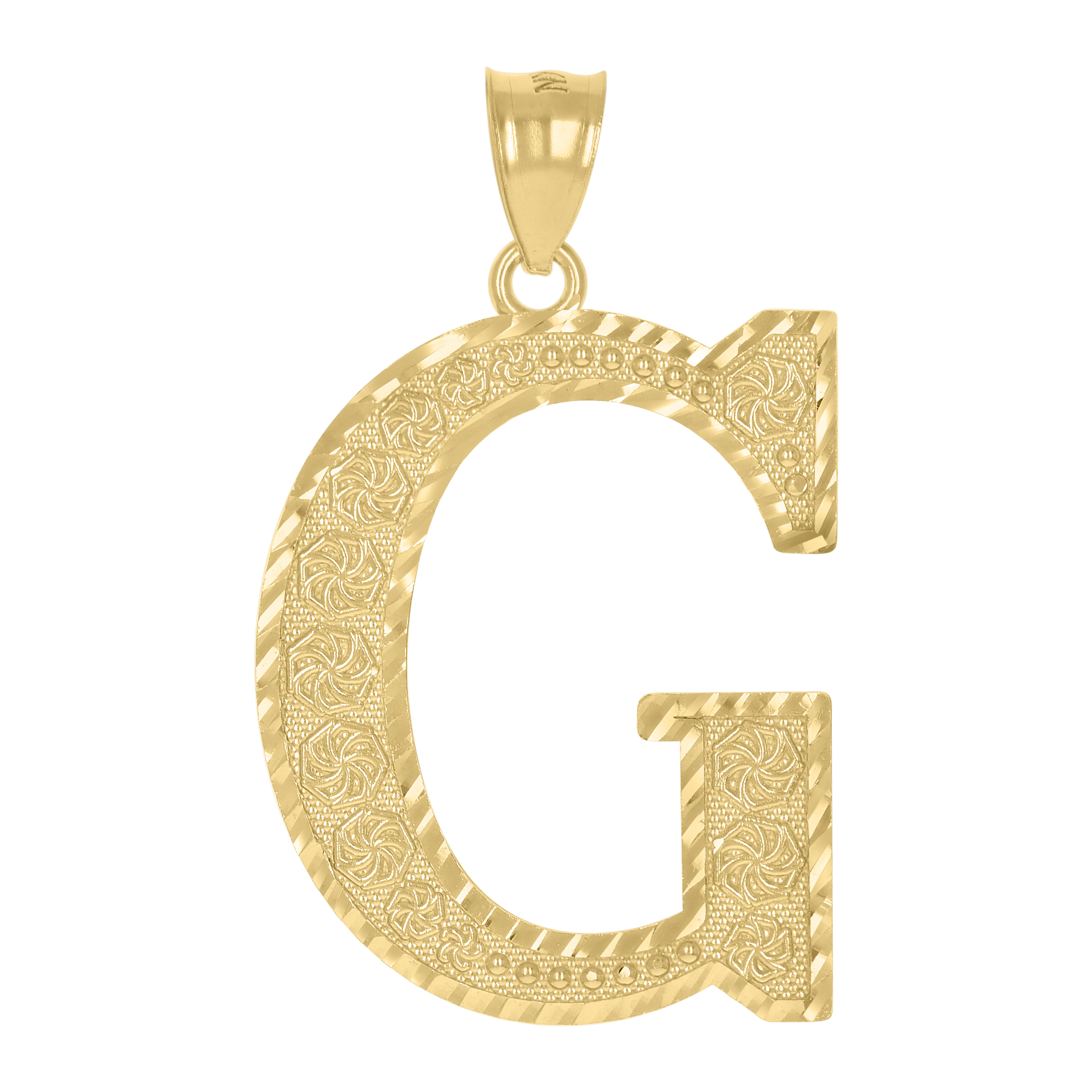 10kt 10k Yellow Gold Unisex Initial Alphabet G Charm Pendant